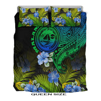 Vanuatu Malampa Province Bedding Set Hibiscus Tribal Polynesian Tattoo Ver Gradient LT9 - Polynesian Pride