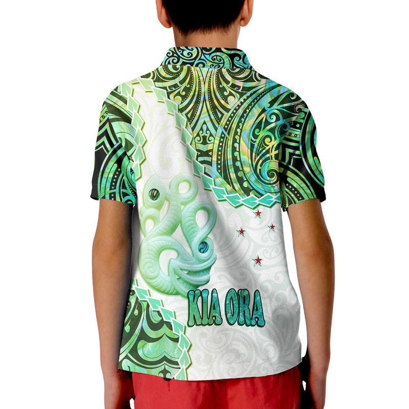 New Zealand Maori Polo Shirt Aotearoa Manaia Green Paua Shell Kia Ora LT9 - Polynesian Pride