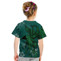 Tokelau T Shirt Polynesian Phoenix Bird, Fairytales Bird Green - Polynesian Pride