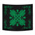 Hawaiian Quilt Maui Plant And Hibiscus Tappestry - Green Black - AH Wall Tapestry Green - Polynesian Pride