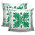 Hawaiian Quilt Maui Plant And Hibiscus Pattern Pillow Covers - Green White - AH - Polynesian Pride