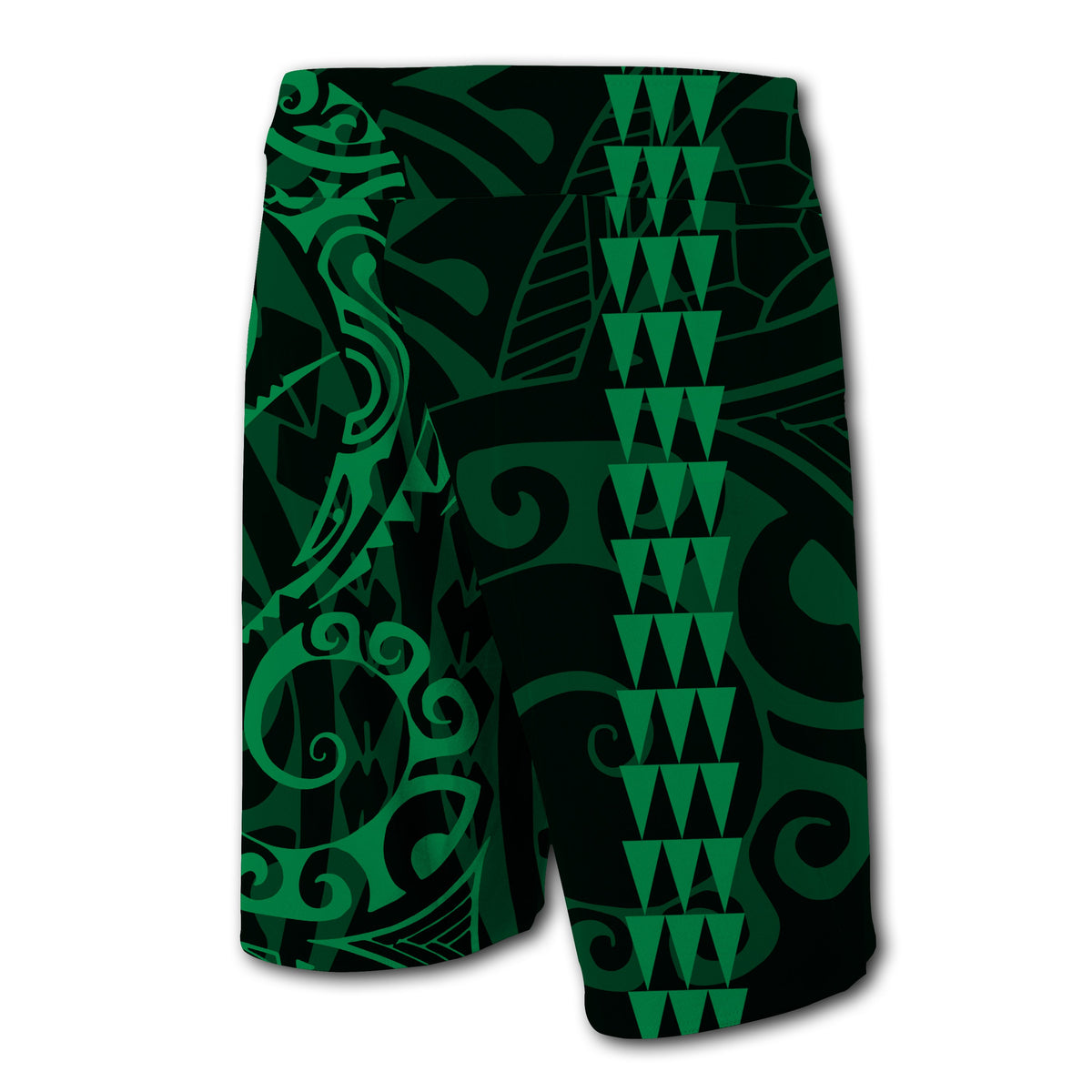 Hawaii Kakau Polynesian Kanaka Board Shorts - Green - Snapy Style - Polynesian Pride