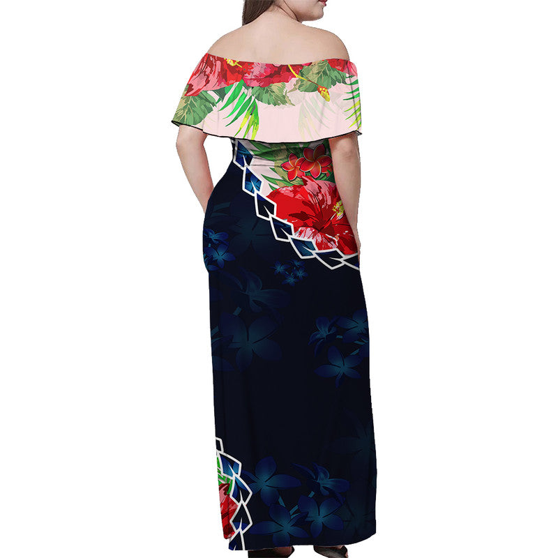 Guam Liberation Day Matching Dress and Hawaiian Shirt Latte Stone Hibiscus Painting LT9 - Polynesian Pride