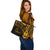 Guam Leather Tote - Gold Color Cross Style - Polynesian Pride