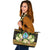 Guam Leather Tote - Polynesian Gold Patterns Collection Black - Polynesian Pride