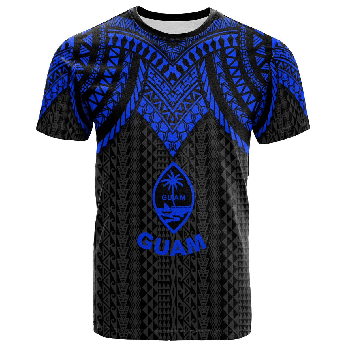 Guam T Shirt Polynesian Armor Style Blue Unisex Blue - Polynesian Pride