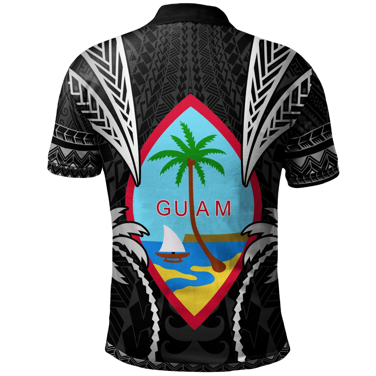 Guam Polo Shirt Blood Runs Through My Veins Style Black - Polynesian Pride