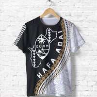 Guam T Shirt Guam Coat of Arms Hafa Adai Black White Unisex Black - Polynesian Pride