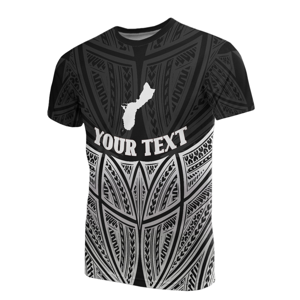 Guam Polynesian Custom T Shirt Black Pride Map and Seal Unisex Black - Polynesian Pride