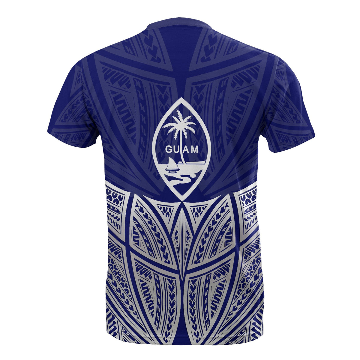Guam Polynesian Custom T Shirt Blue Pride Map and Seal - Polynesian Pride