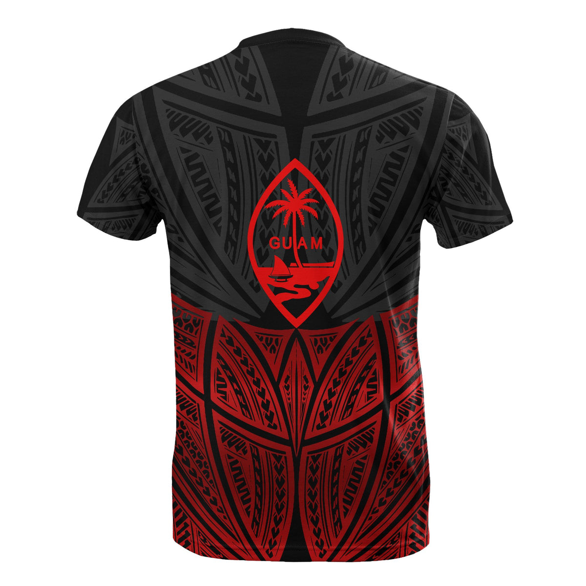 Guam Polynesian Custom T Shirt Red Black Pride Map and Seal - Polynesian Pride