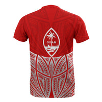 Guam Polynesian Custom T Shirt Red Pride Map and Seal - Polynesian Pride