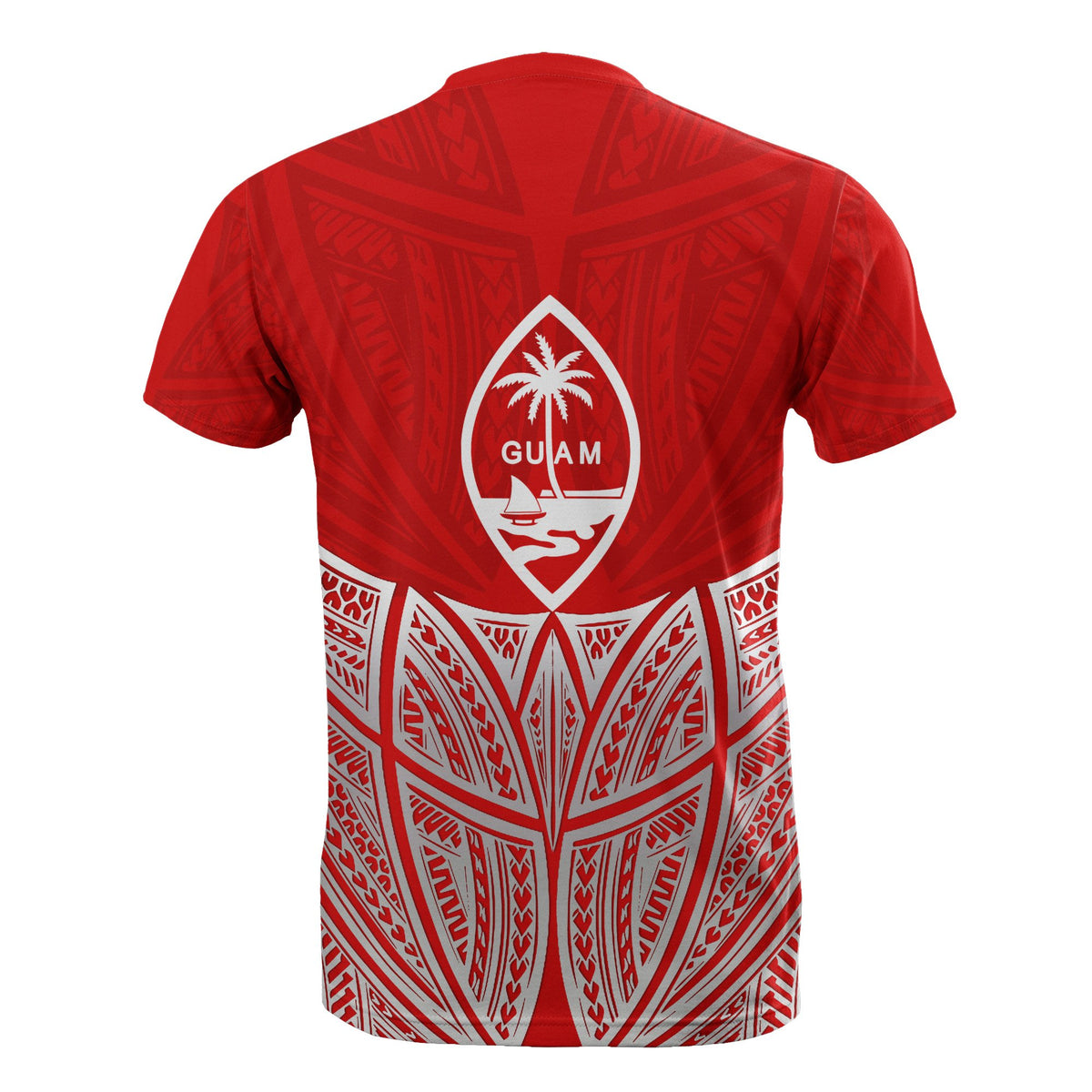 Guam Polynesian T Shirt Red Pride Map and Seal - Polynesian Pride