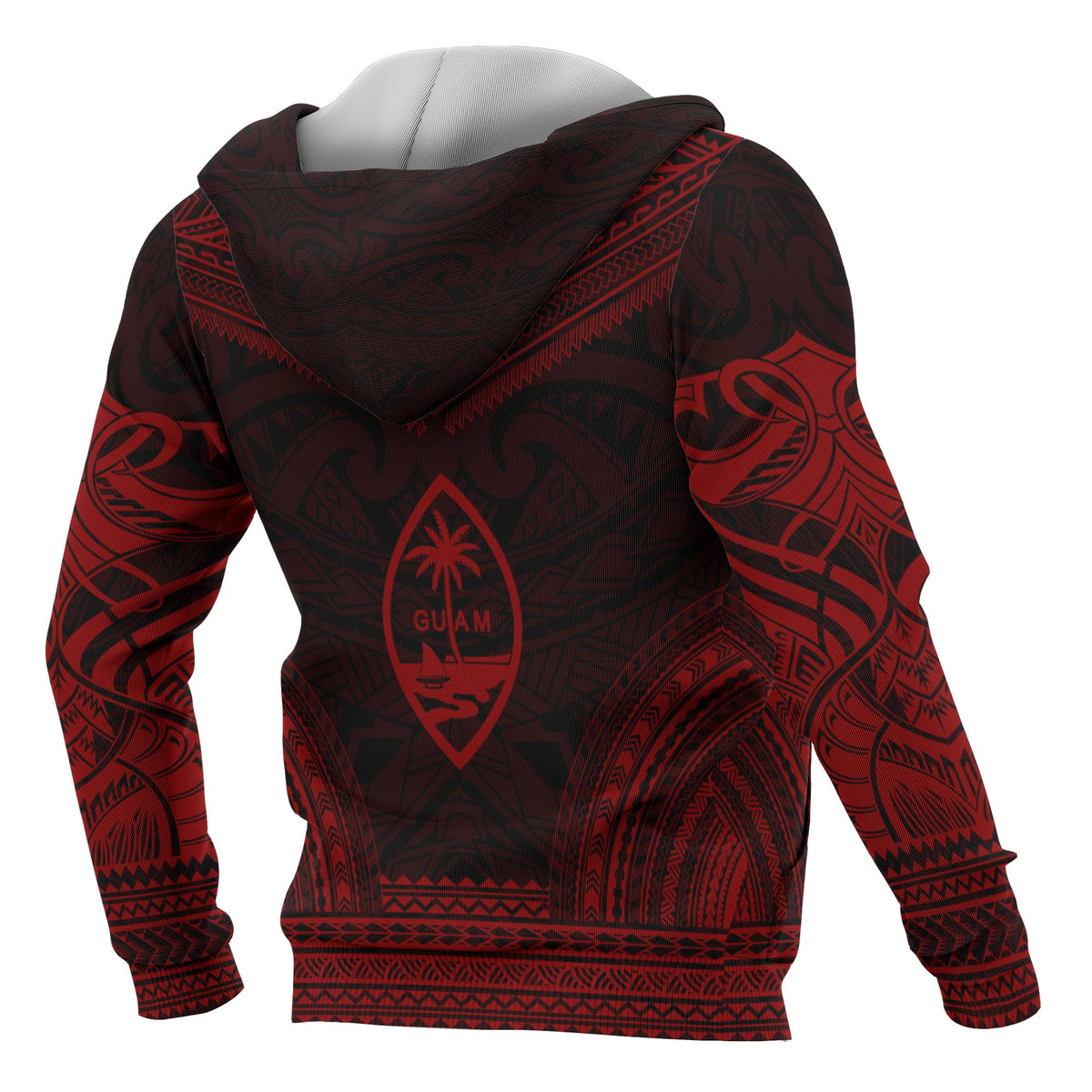 Guam Polynesian Chief Custom Hoodie Red Version - Polynesian Pride