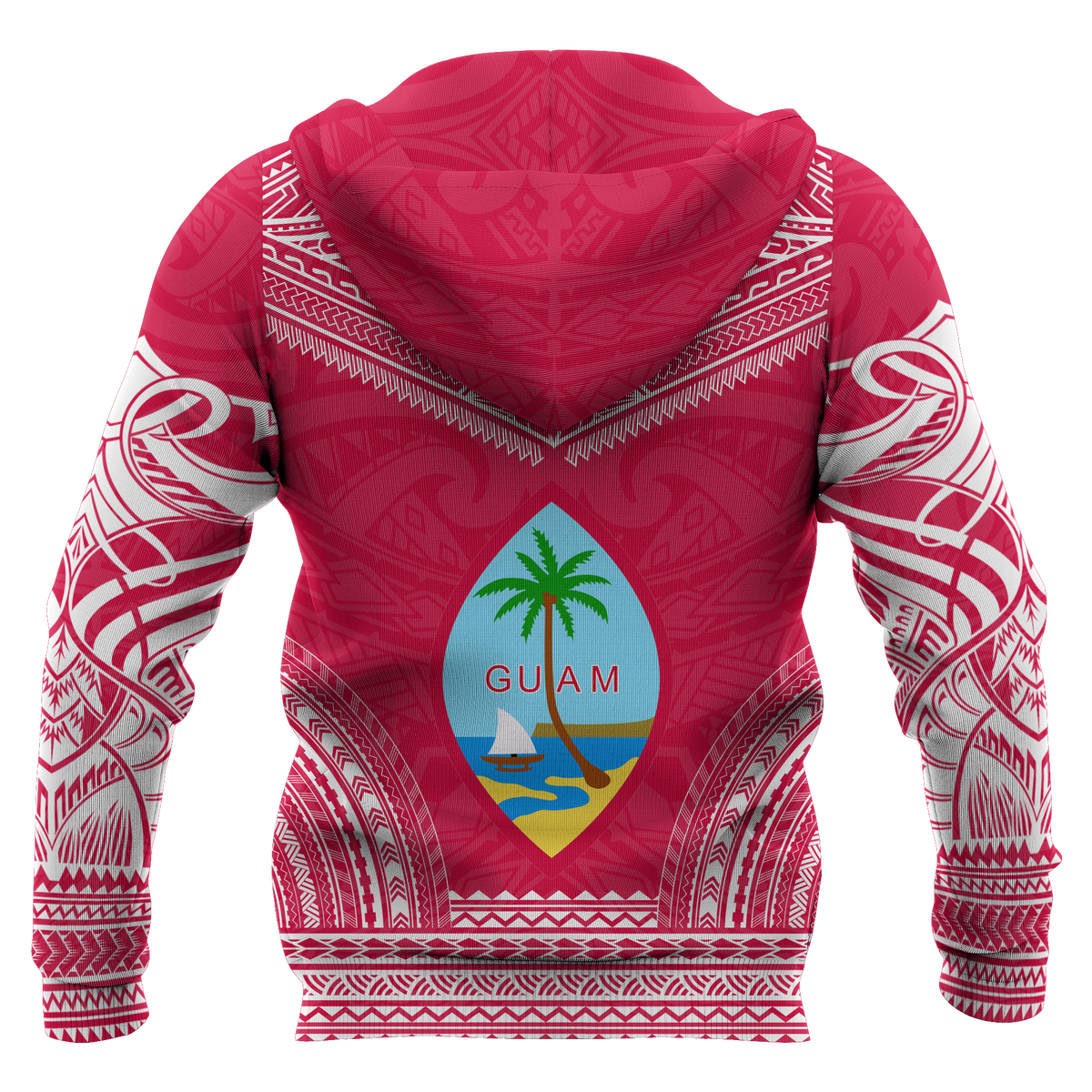 Guam Polynesian Chief Hoodie Red Version - Polynesian Pride