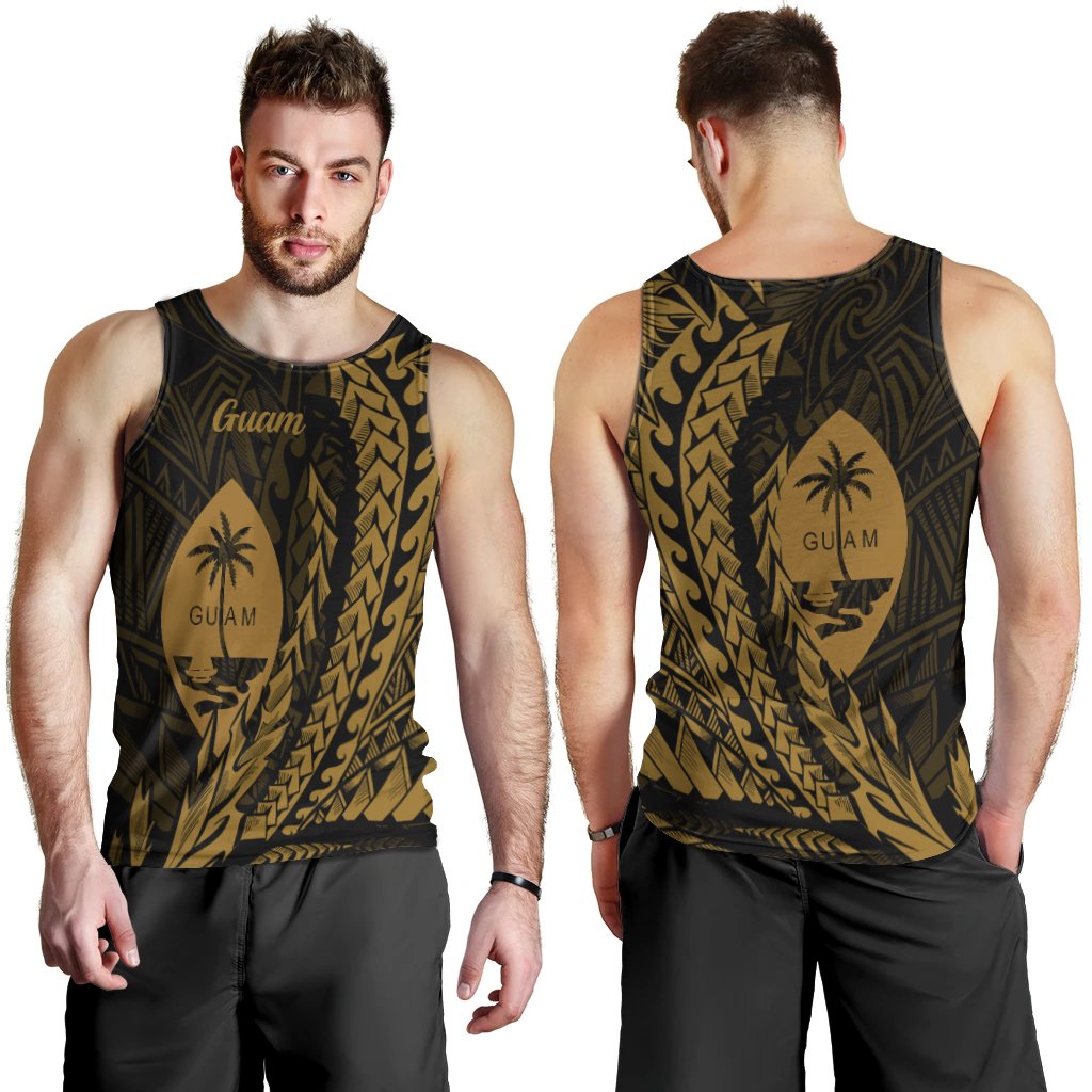 Guam Men's Tank Top - Wings Style Black - Polynesian Pride