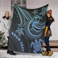 Guam Custom Personalised Premium Blanket - Blue Turtle - Polynesian Pride