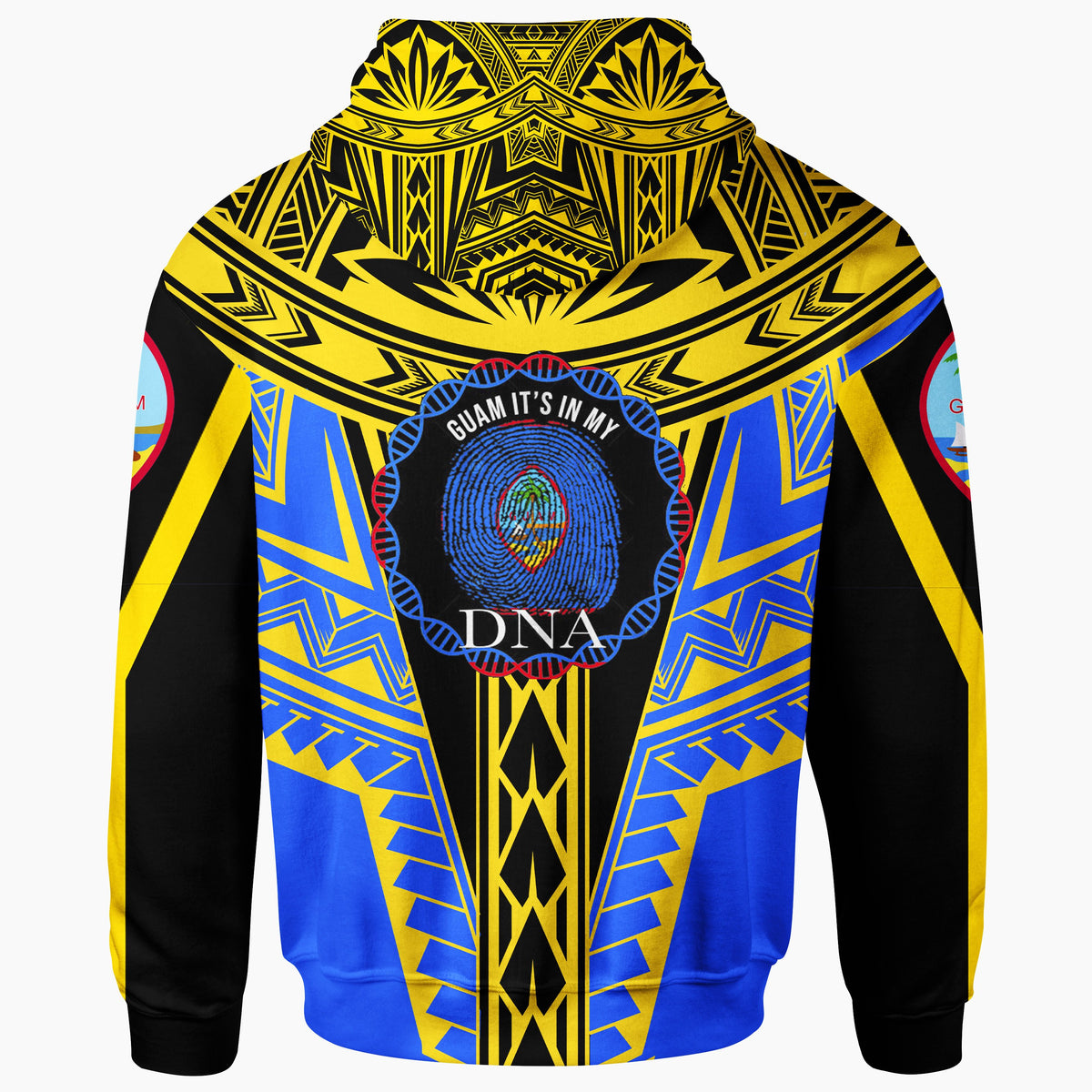 Guam Hoodie Its In My DNA Yellow Blue Color - Polynesian Pride