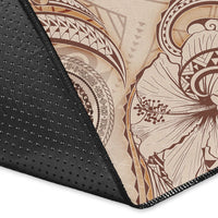 Hawaii Area Rug - Hibiscus Flowers Vintage Style - Polynesian Pride