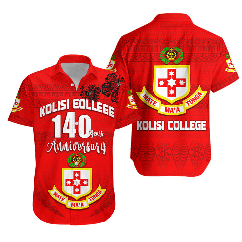 Kolisi Tonga College Atele Hawaiian Shirt 140 Years Anniversary Tongan Ngatu LT13 Unisex Red - Polynesian Pride