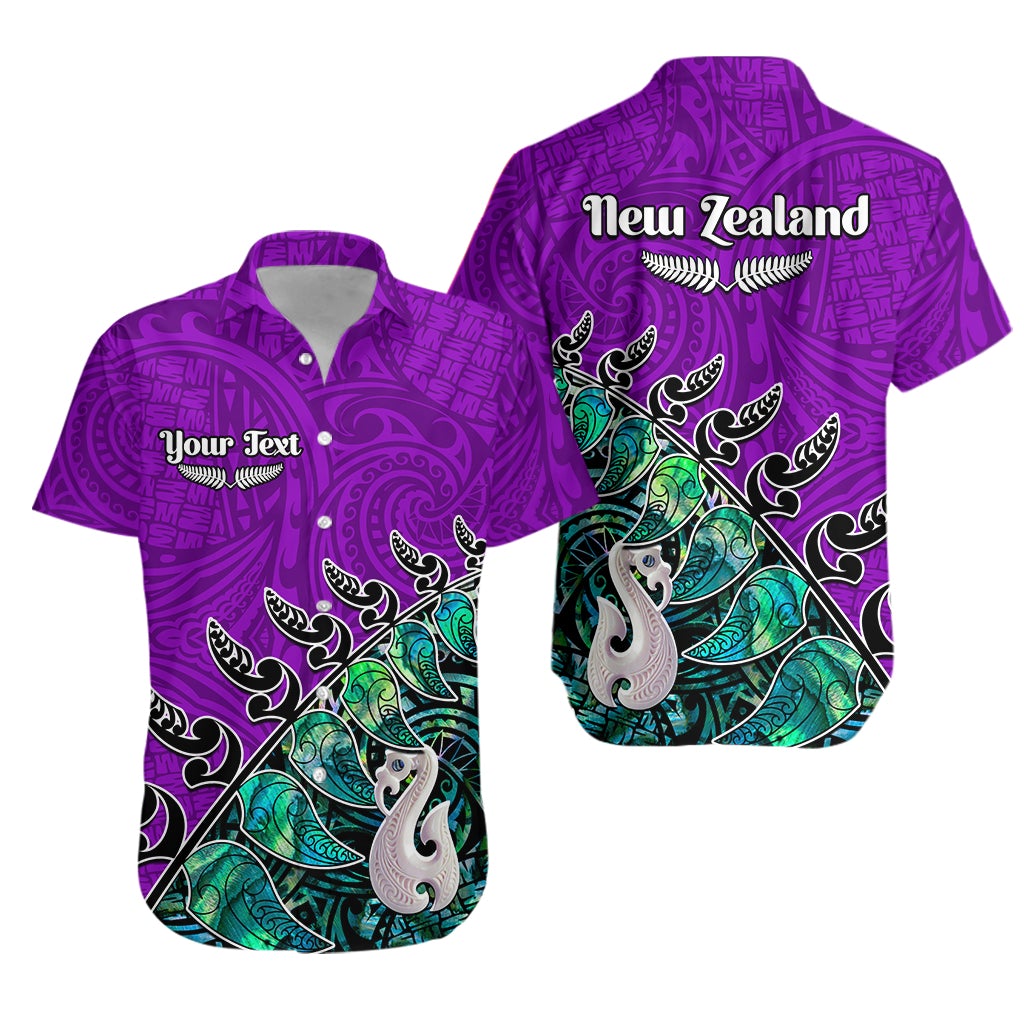 (Custom Personalised) New Zealand Maori Hawaiian Shirt Fern and Manaia Version Purple LT13 Unisex Purple - Polynesian Pride