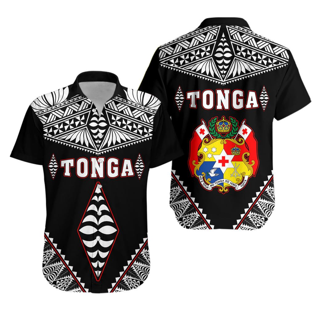Tonga Hawaiian Shirt Tongan Kupesi Pattern LT13 Unisex Black - Polynesian Pride