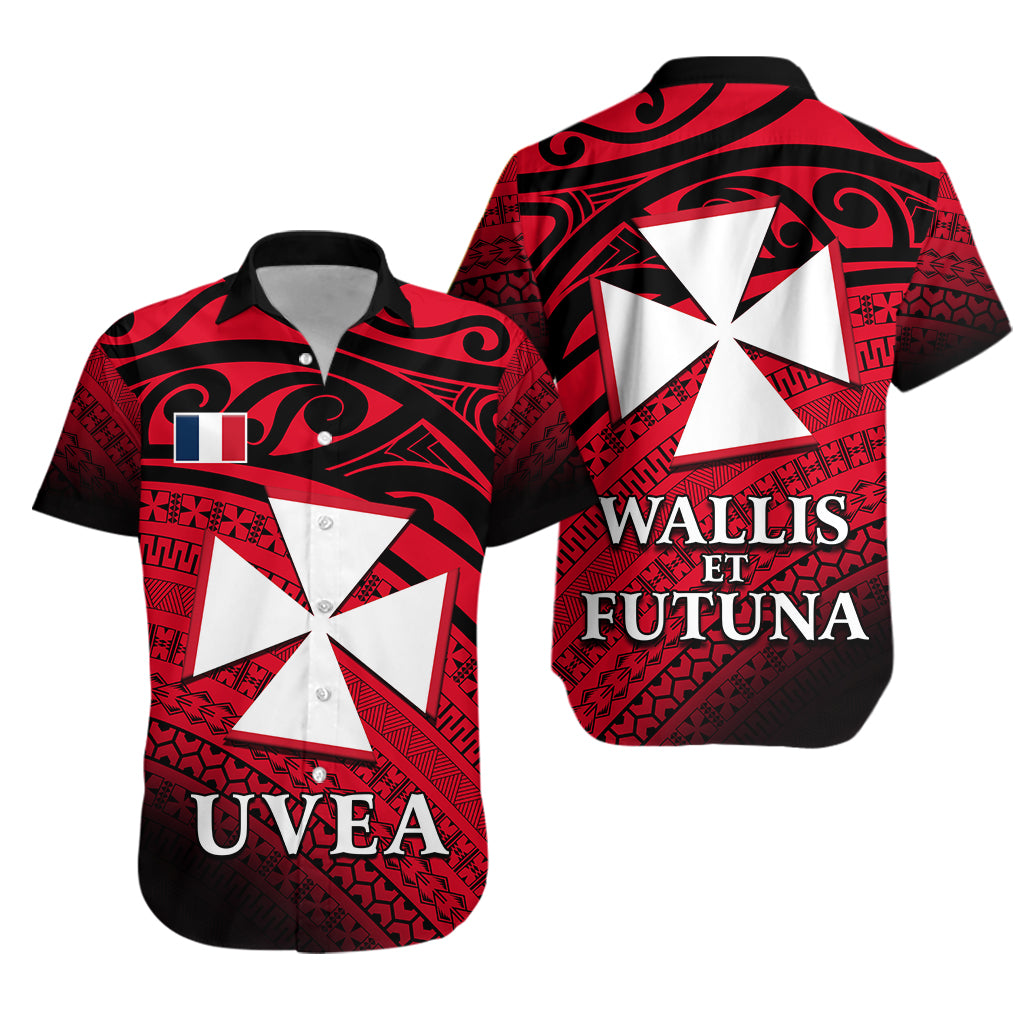 Uvea Chiefdom Wallis et Futuna Hawaiian Shirt Polynesian Pattern and Flag LT13 Unisex Red - Polynesian Pride