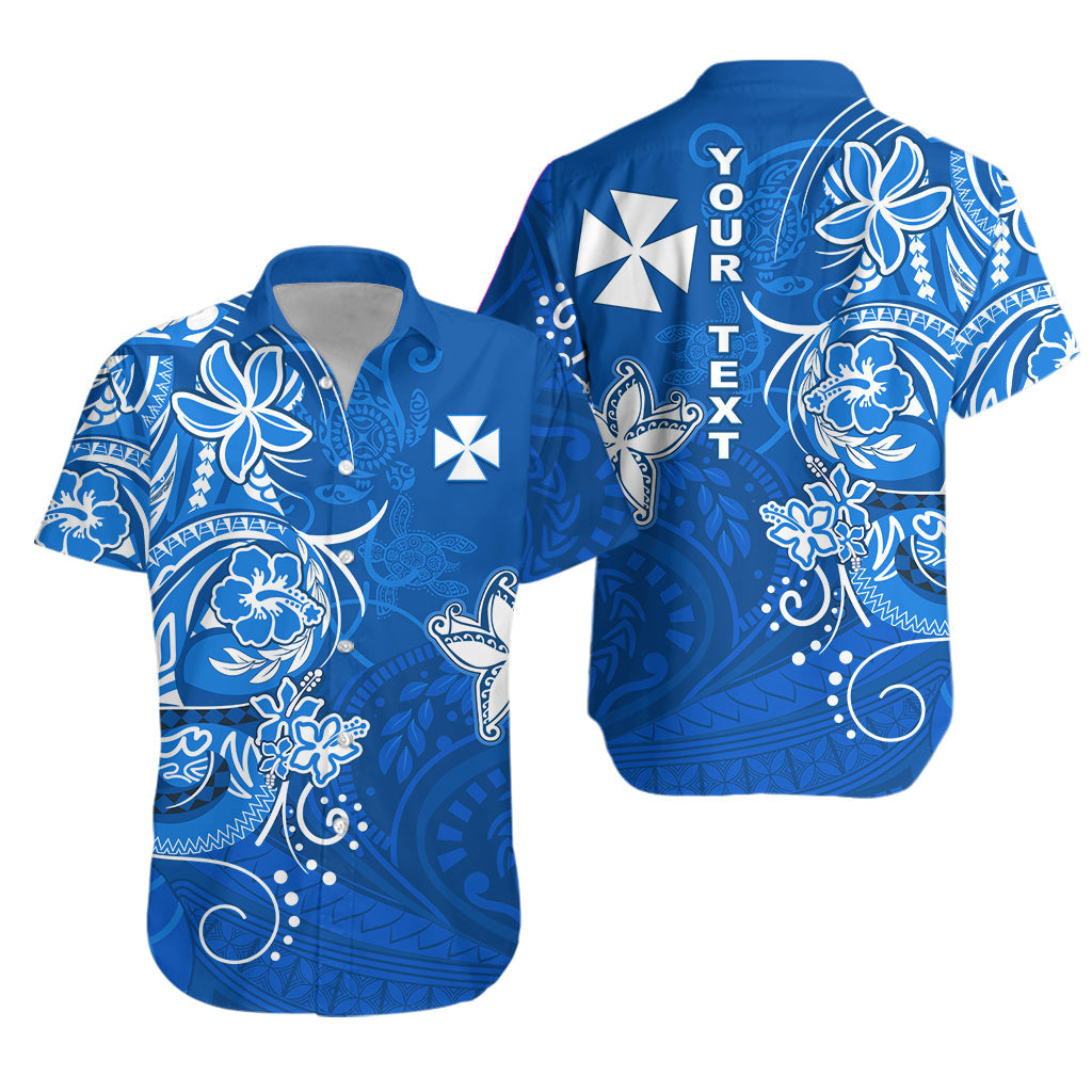 Custom Wallis et Futuna Matching Dress and Hawaiian Shirt Polynesia Blue Sea Turtle and Flowers LT13 - Polynesian Pride