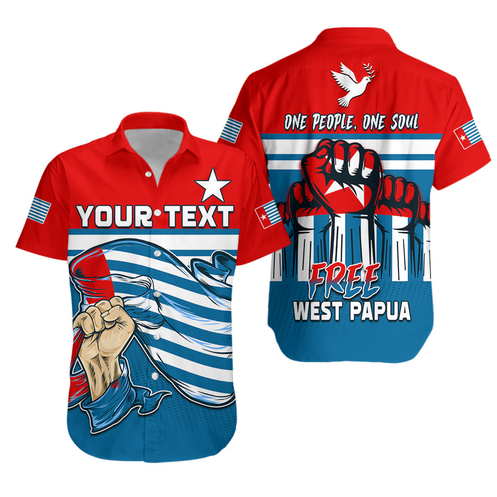 (Custom Personalised) Free West Papua Hawaiian Shirt One People One Soul Strong West Papuan LT13 Blue - Polynesian Pride