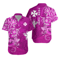 Custom Wallis et Futuna Matching Dress and Hawaiian Shirt Polynesia Pink Sea Turtle and Flowers LT13 - Polynesian Pride