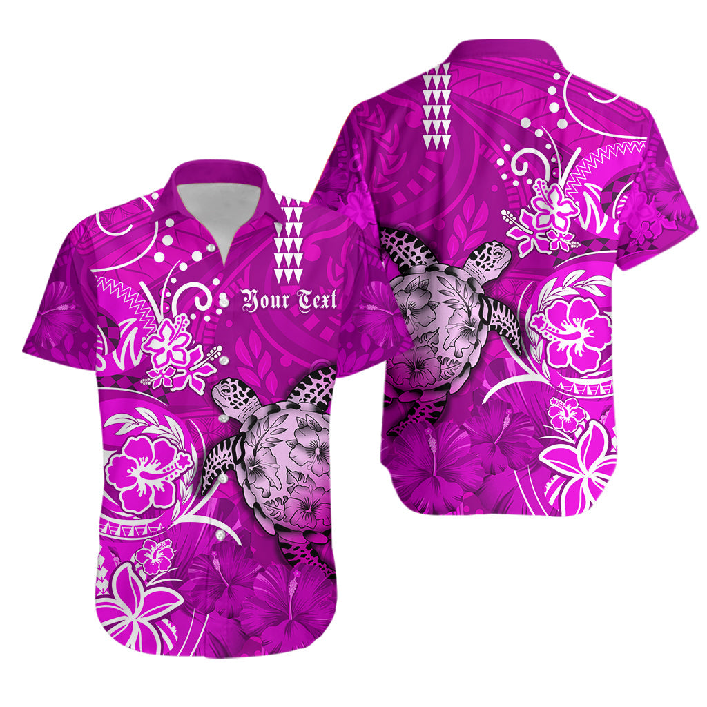 (Custom Personalised) Hawaii Hawaiian Shirt Polynesia Pink Sea Turtle Honu and Hibiscus LT13 Unisex Pink - Polynesian Pride