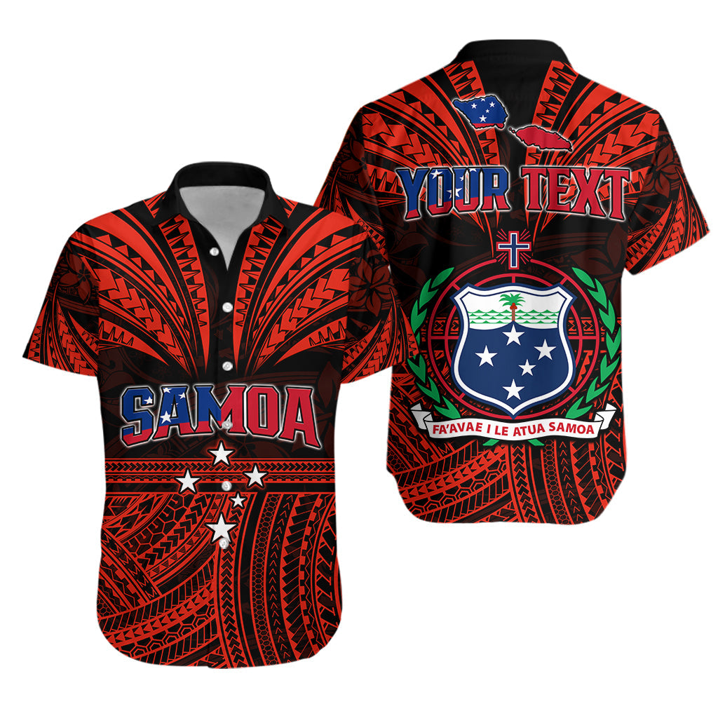 Custom Polynesian Couple Outfits Samoa Tatau Matching Dress and Hawaiian Shirt Red Polynesian Proud Samoan LT13 - Polynesian Pride