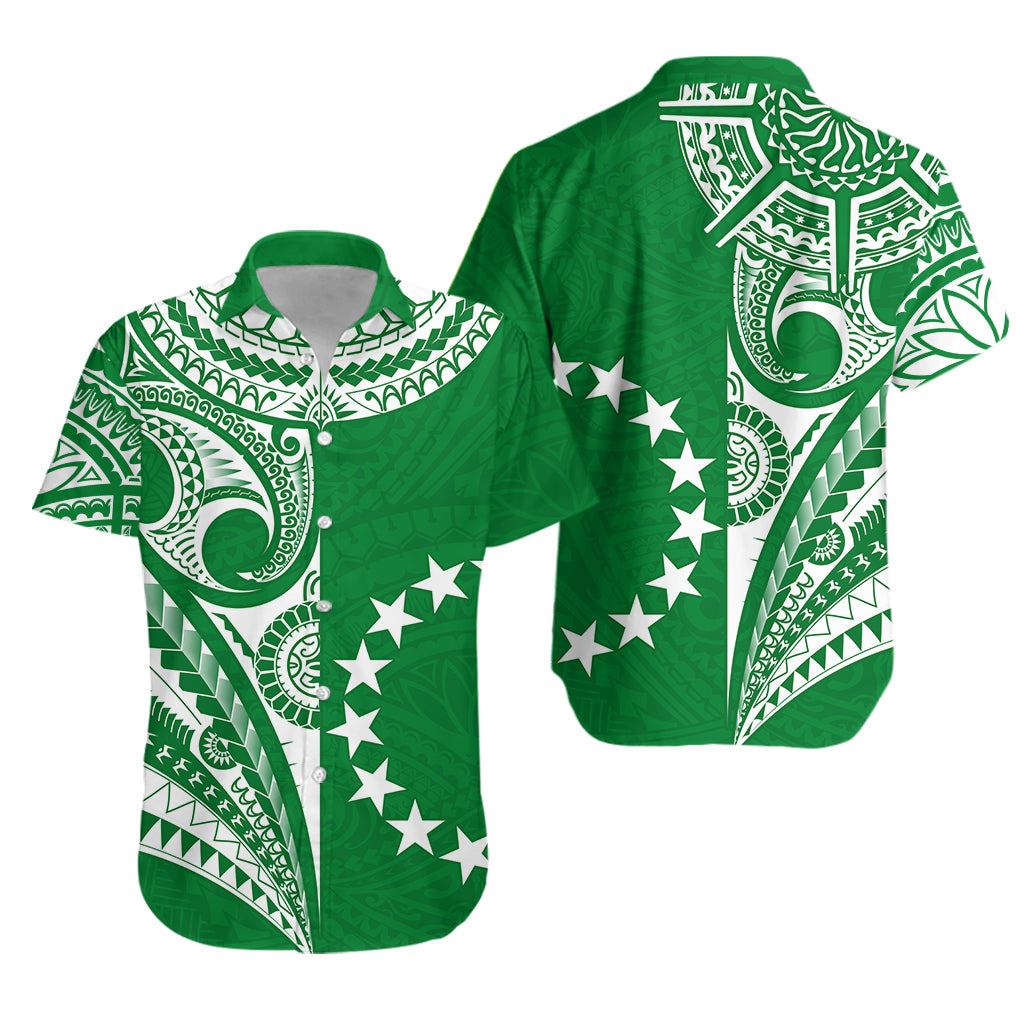 Cook Islands Tatau Hawaiian Shirt Symbolize Passion Stars Version Green LT13 Unisex Green - Polynesian Pride