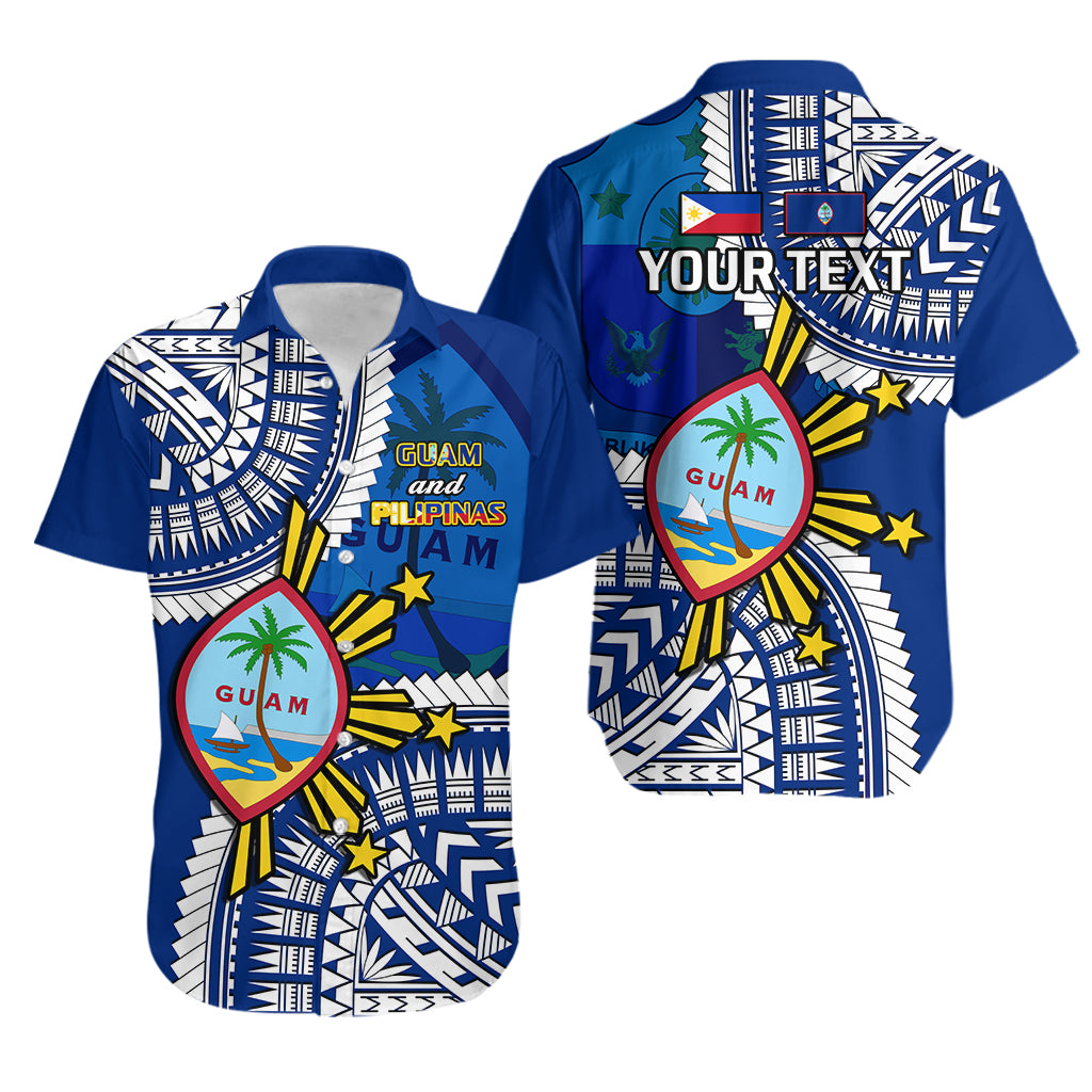 (Custom Personalised) Guam and Philippines Hawaiian Shirt Guaman Filipinas Together Blue LT14 Blue - Polynesian Pride