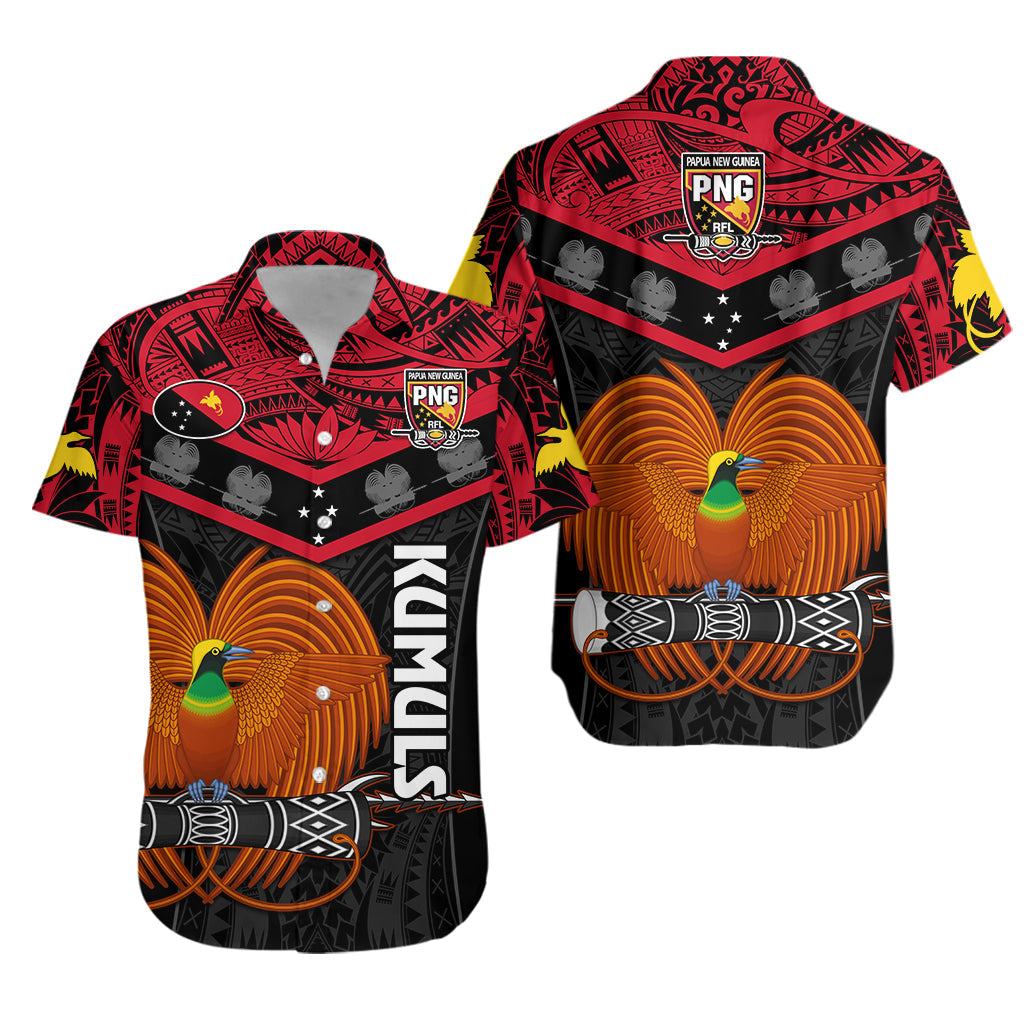 Papua New Guinea Rugby Hawaiian Shirt PNG Kumuls Bird Of Paradise Black LT14 Unisex Black - Polynesian Pride