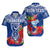 Custom Guam Chamorro Matching Hawaiian Shirt and Dress Guaman Latte Stone Tropical Flowers Blue Version LT14 - Polynesian Pride