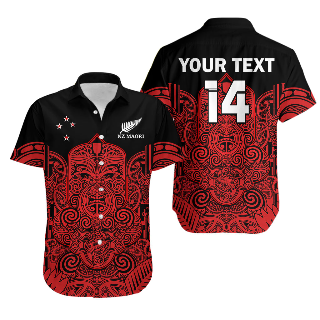 (Custom Text And Number) New Zealand Tiki Rugby Hawaiian Shirt NZ Maori Koru Pattern Ver.03 LT14 Red - Polynesian Pride