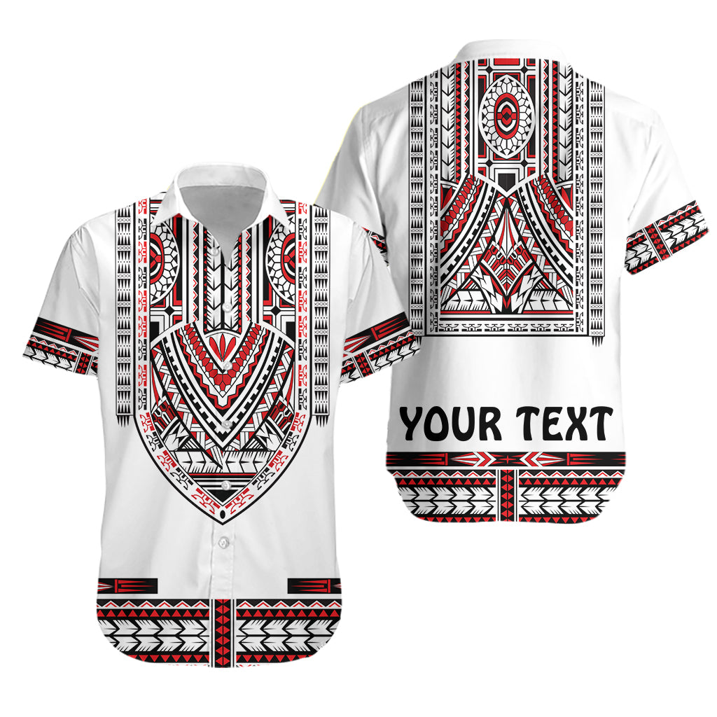 (Custom Personalised) Polynesian Hawaiian Shirt Dashiki With Polynesian Tattoo Royal Version LT14 Unisex White - Polynesian Pride