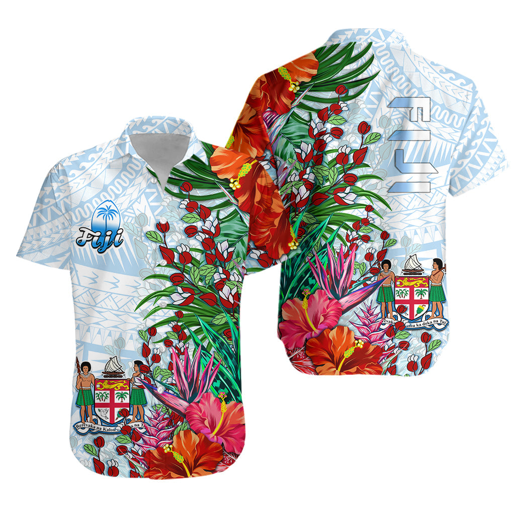 Fiji Hawaiian Shirt Proud Fijian Tapa mix Tagimoucia Flowers LT13 Unisex White - Polynesian Pride