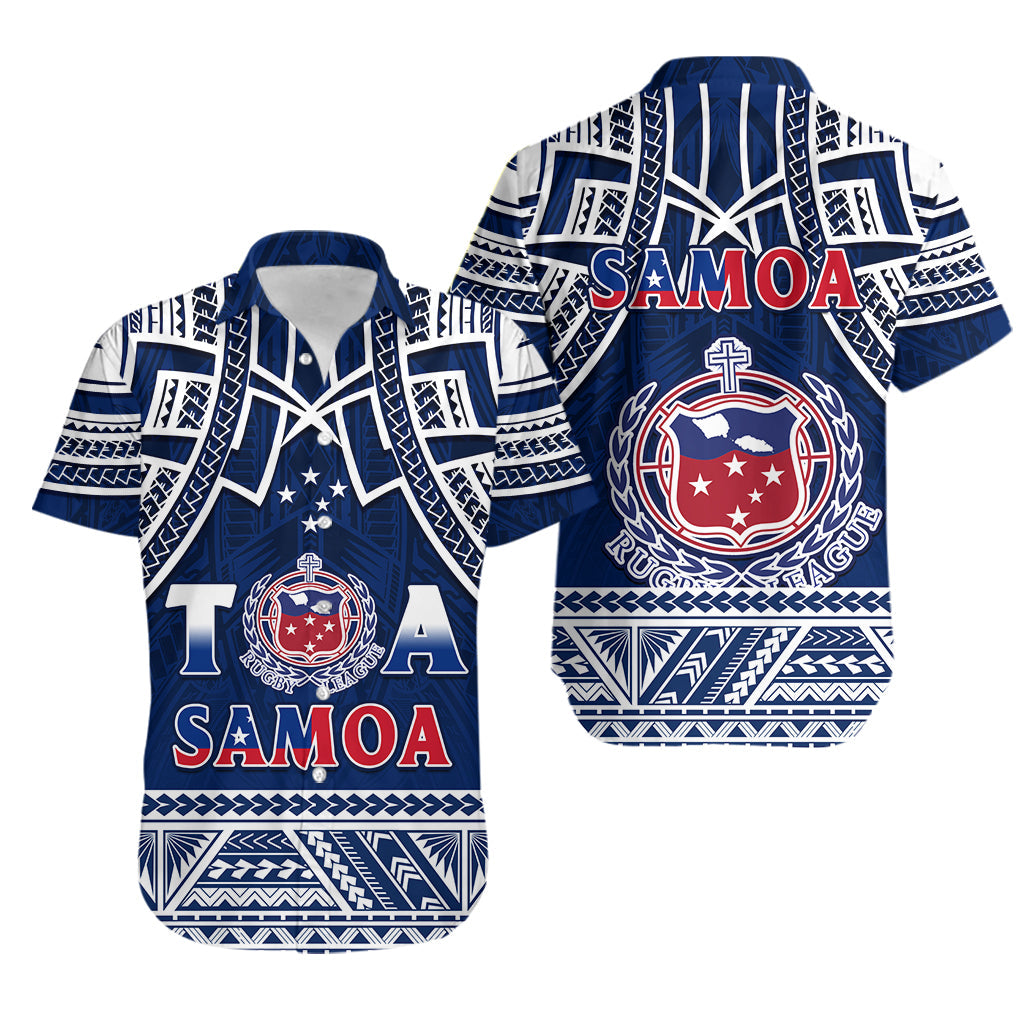 Samoa Rugby Hawaiian Shirt Toa Samoa Pacific Sporty LT14 Blue - Polynesian Pride