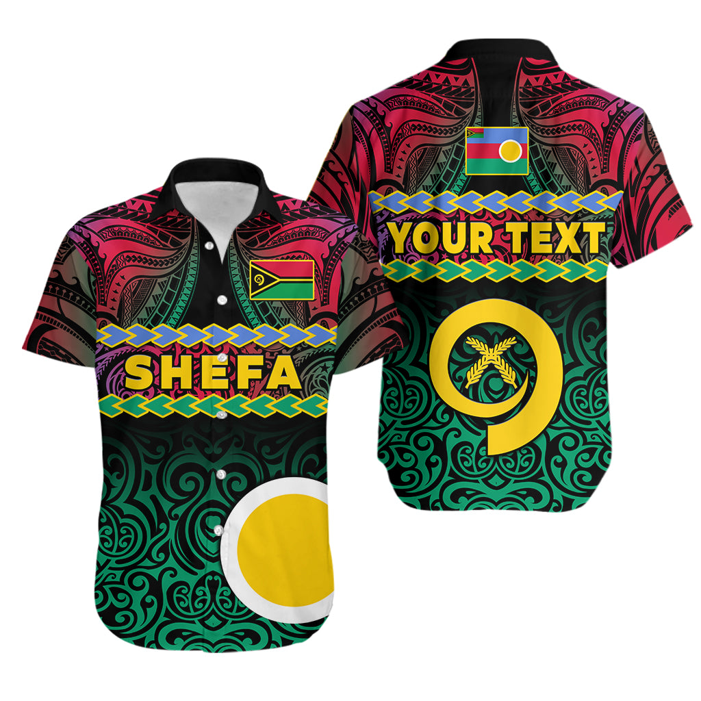 (Custom Personalised) Shefa Province Hawaiian Shirt Vanuatu Pig Tusk Polynesian Flag Style LT14 Unisex Black - Polynesian Pride