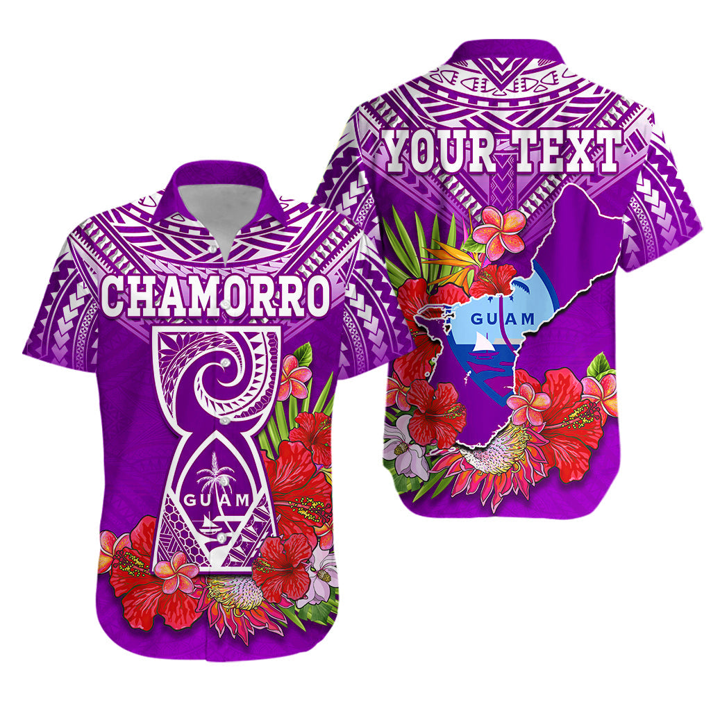 (Custom Personalised) Guam Chamorro Hawaiian Shirt Guaman Latte Stone Tropical Flowers Purple Version LT14 Unisex Purple - Polynesian Pride