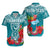 Custom Guam Chamorro Matching Hawaiian Shirt and Dress Guaman Latte Stone Tropical Flowers Turquoise Version LT14 - Polynesian Pride