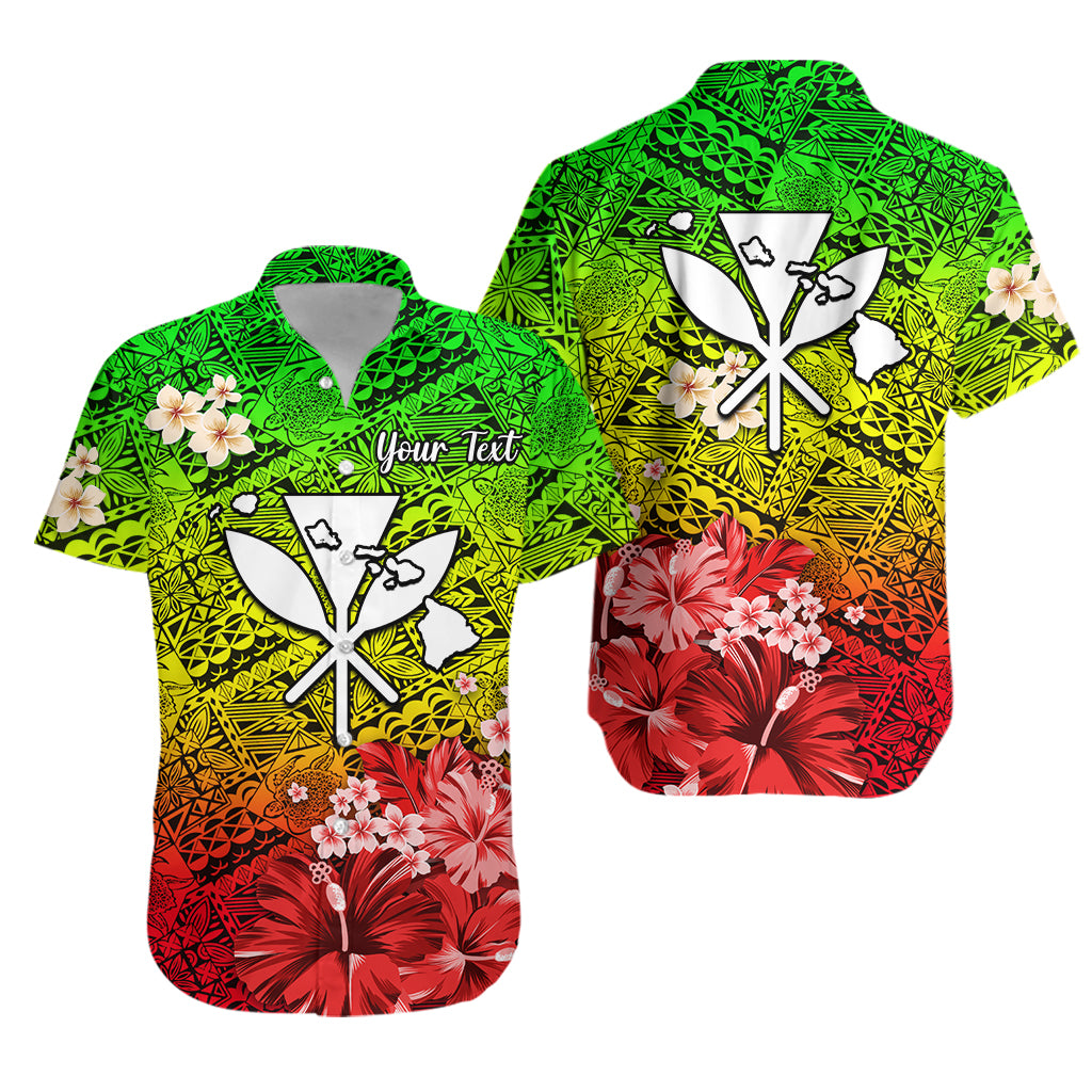 Custom Polynesian Matching Hawaiian Outfits For Couples Hawaiian Map with Kanaka Reggae Flowers LT13 - Polynesian Pride