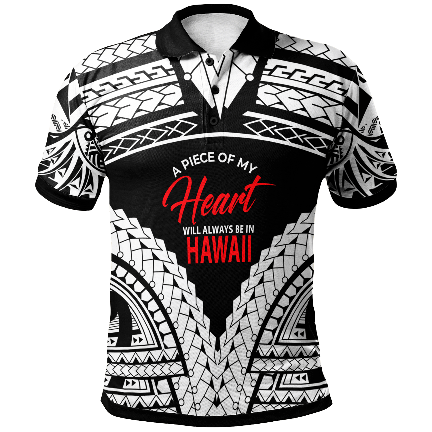 Hawaii Polo Shirt A Piece Of My Heart White Color Unisex White - Polynesian Pride