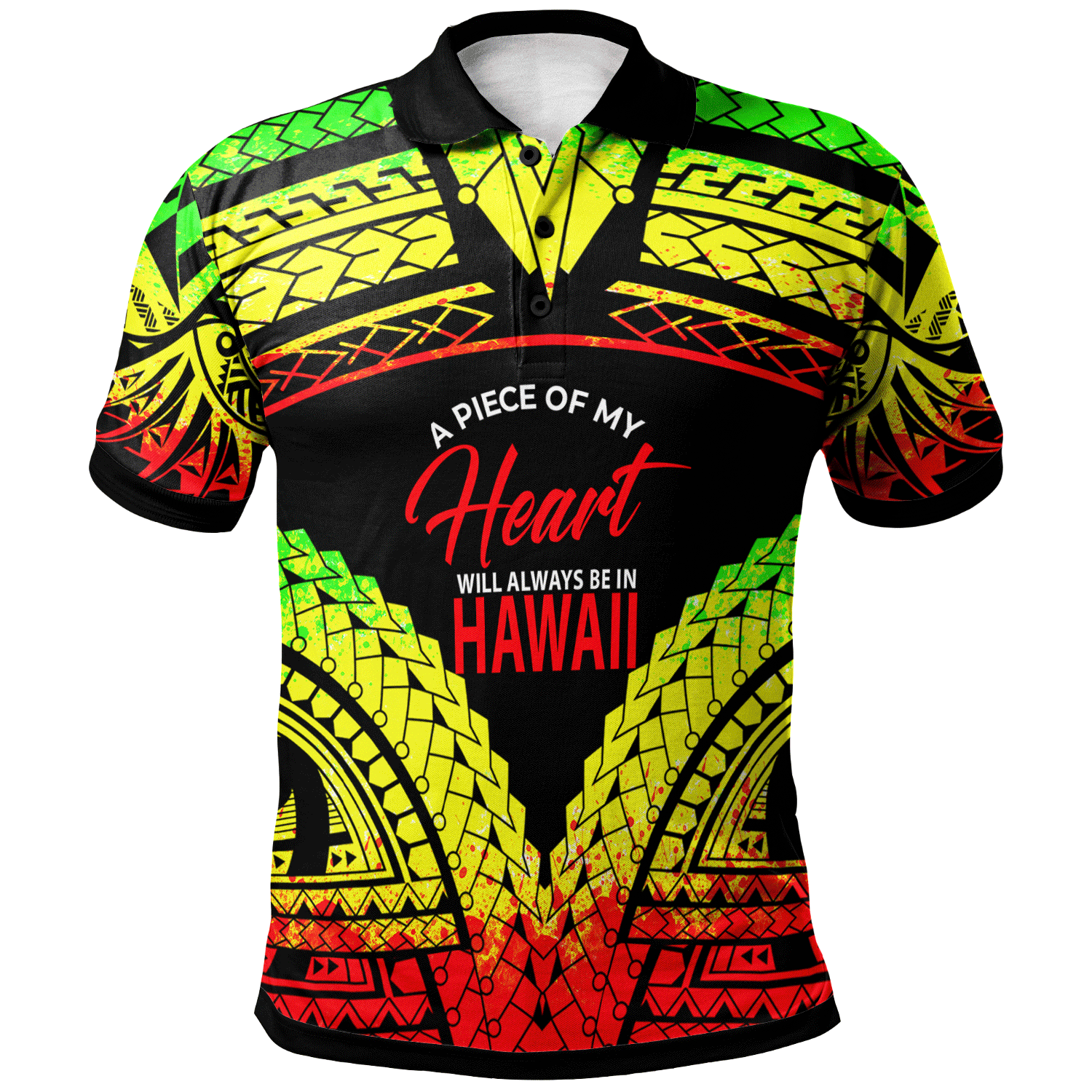 Hawaii Polo Shirt A Piece Of My Heart Unisex Reggae - Polynesian Pride