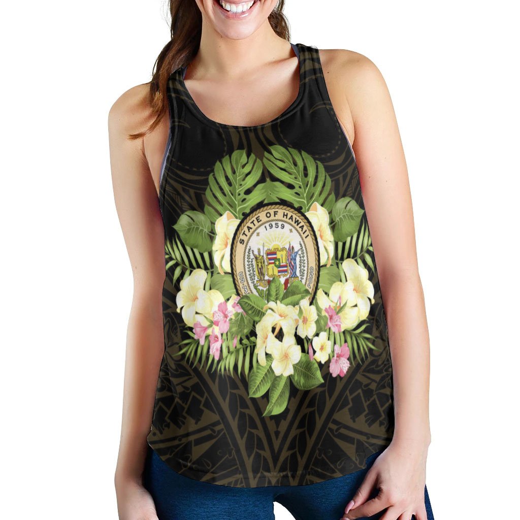 Hawaii Women's Racerback Tank - Polynesian Gold Patterns Collection - Polynesian Pride