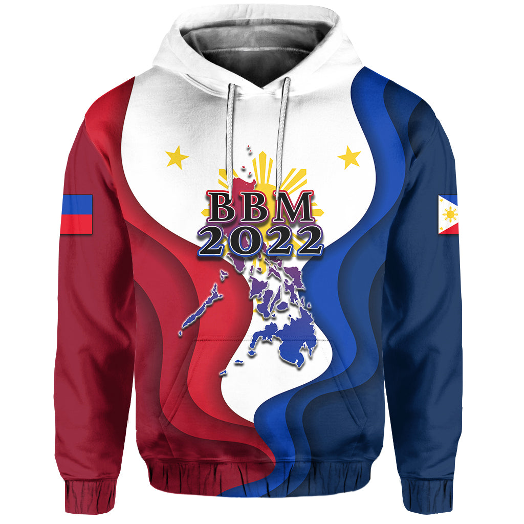 Custom Philippines Hoodie BBM 2022 Flag Style LT6 Hoodie Blue - Polynesian Pride