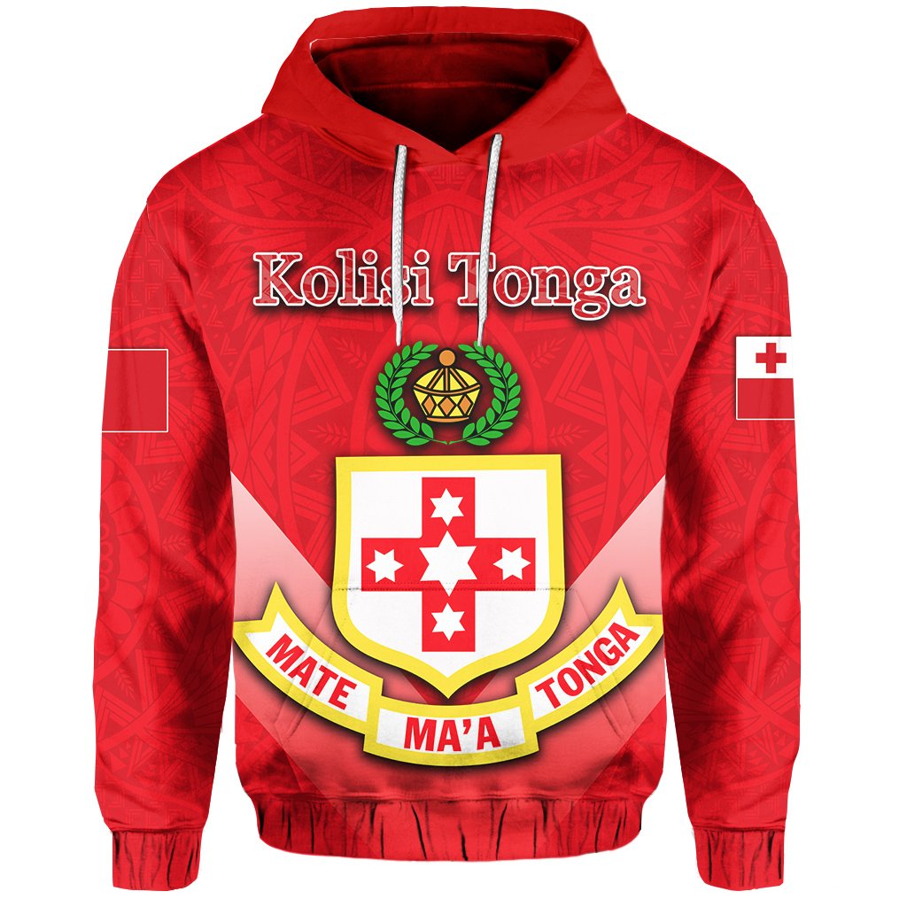 Custom Kolisi Tonga Hoodie Polynesian Style Unisex Red - Polynesian Pride