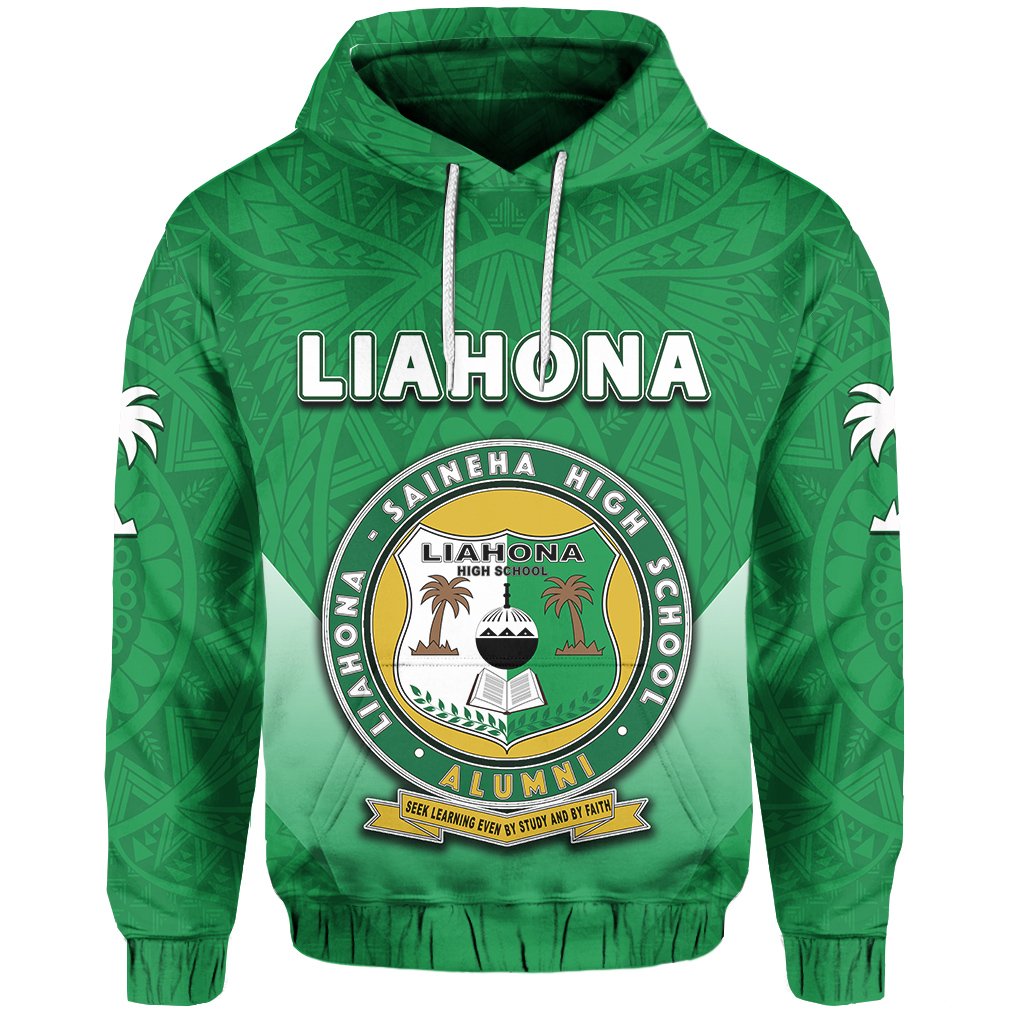 Custom Tonga Liahona High School Hoodie Polynesian Unisex Green - Polynesian Pride